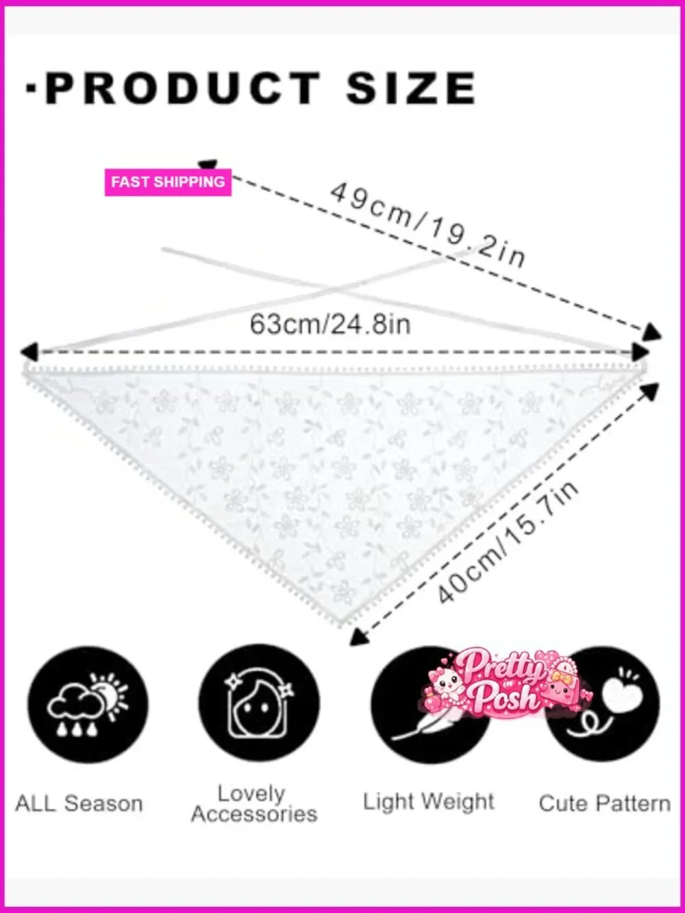 Polyester Hair Scarf with Water-Soluble Lace, Vintage Knitted Headband
